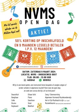 Flyer NVMS Open Dag. 9 maart 2024.