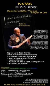 Flyer Music Clinic. 5 mei 2024.